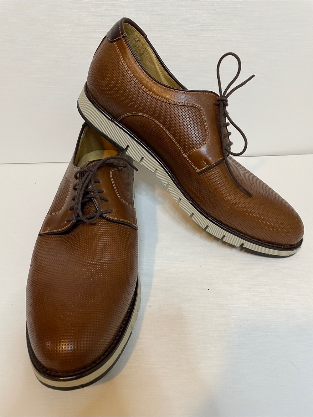 EUC Johnston & Murphy Men's Tan Leather Shoes - Classic Lace-Up - Sz 12M
